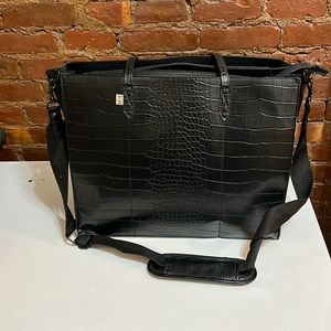 Beis Black Crocodile The Large Work Tote
